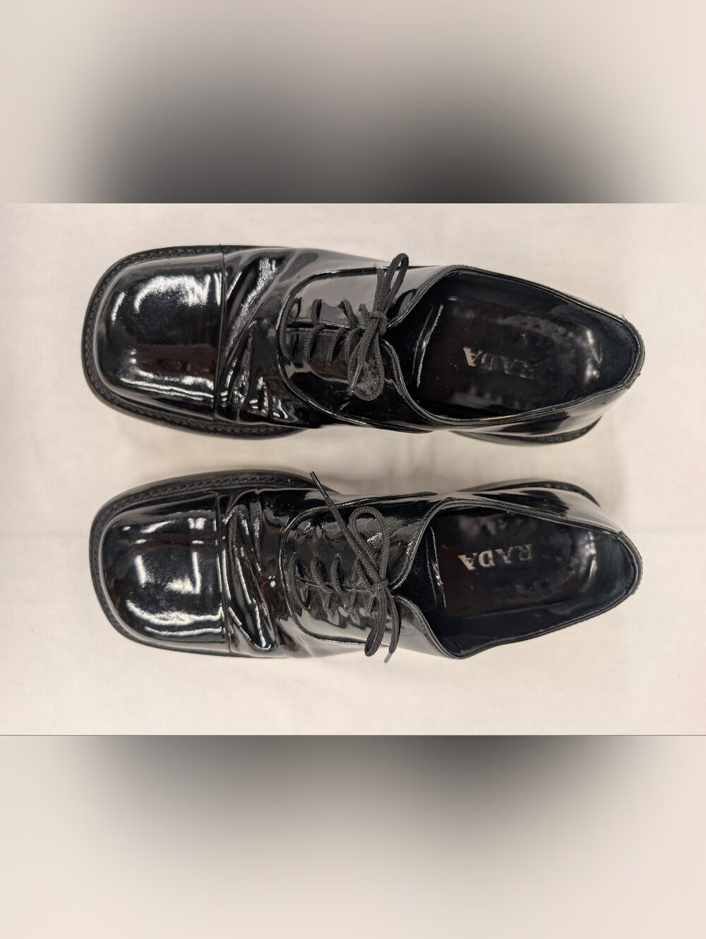 Prada Men's Black Patent Leather Square Toe Dress Shoes Size 11 - Picture 2 of 8